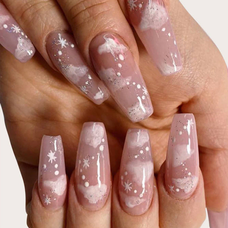 Venta al por mayor de plástico color nude translúcido nube usable arte de uñas